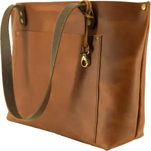 ENVOY Bucket Bag Large Leather Tote Bag for Women, Shoulder Handbag/Purse for Work with Storage for Laptops and Books
