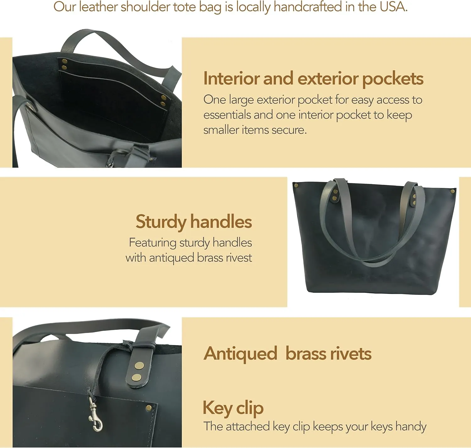 ENVOY Bucket Bag Large Leather Tote Bag for Women, Shoulder Handbag/Purse for Work with Storage for Laptops and Books
