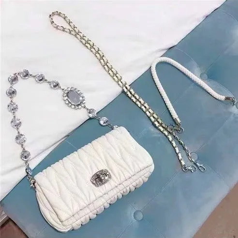 Essential Collection MM Pattern Cream Leather Evening Clutch
