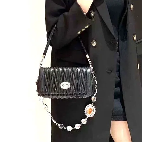 Essential Collection MM Pattern Cream Leather Evening Clutch