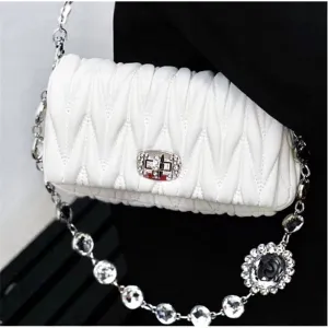 Essential Collection MM Pattern Cream Leather Evening Clutch