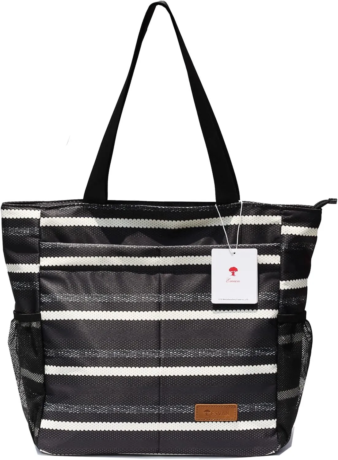 ESVAN Original Floral Tote Bag Large Shoulder Bag with Multi Pockets for Gym Travel Beach Daily Bags