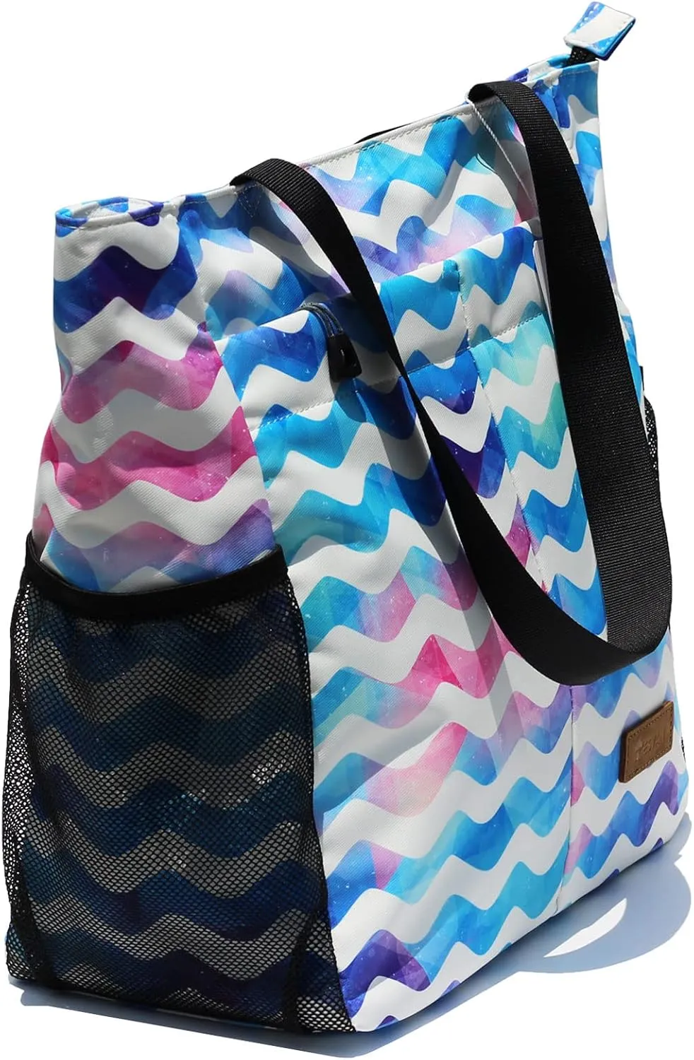 ESVAN Original Floral Tote Bag Large Shoulder Bag with Multi Pockets for Gym Travel Beach Daily Bags