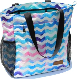 ESVAN Original Floral Tote Bag Large Shoulder Bag with Multi Pockets for Gym Travel Beach Daily Bags