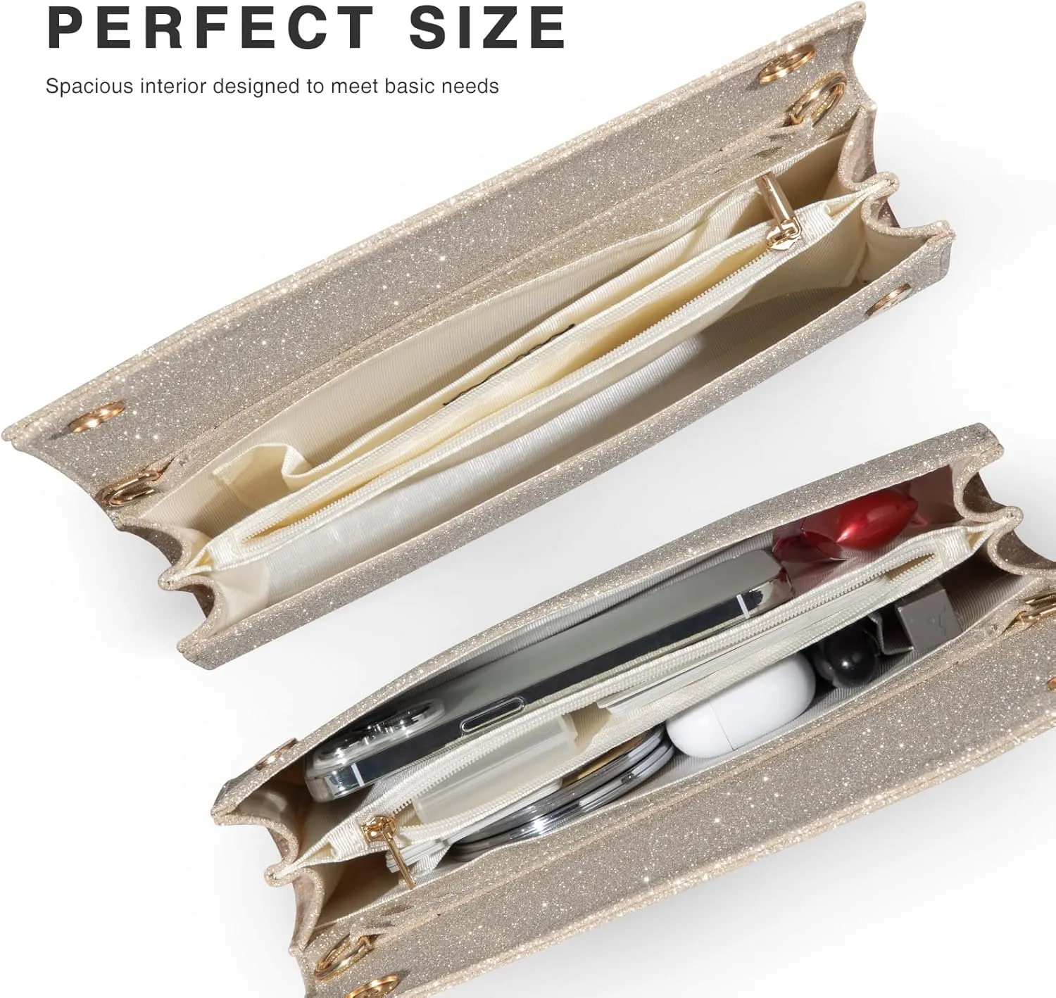 Evening Clutch Purse for Women Sparkling Crossbody Bag Shoulder Handbags for Party Prom Wedding