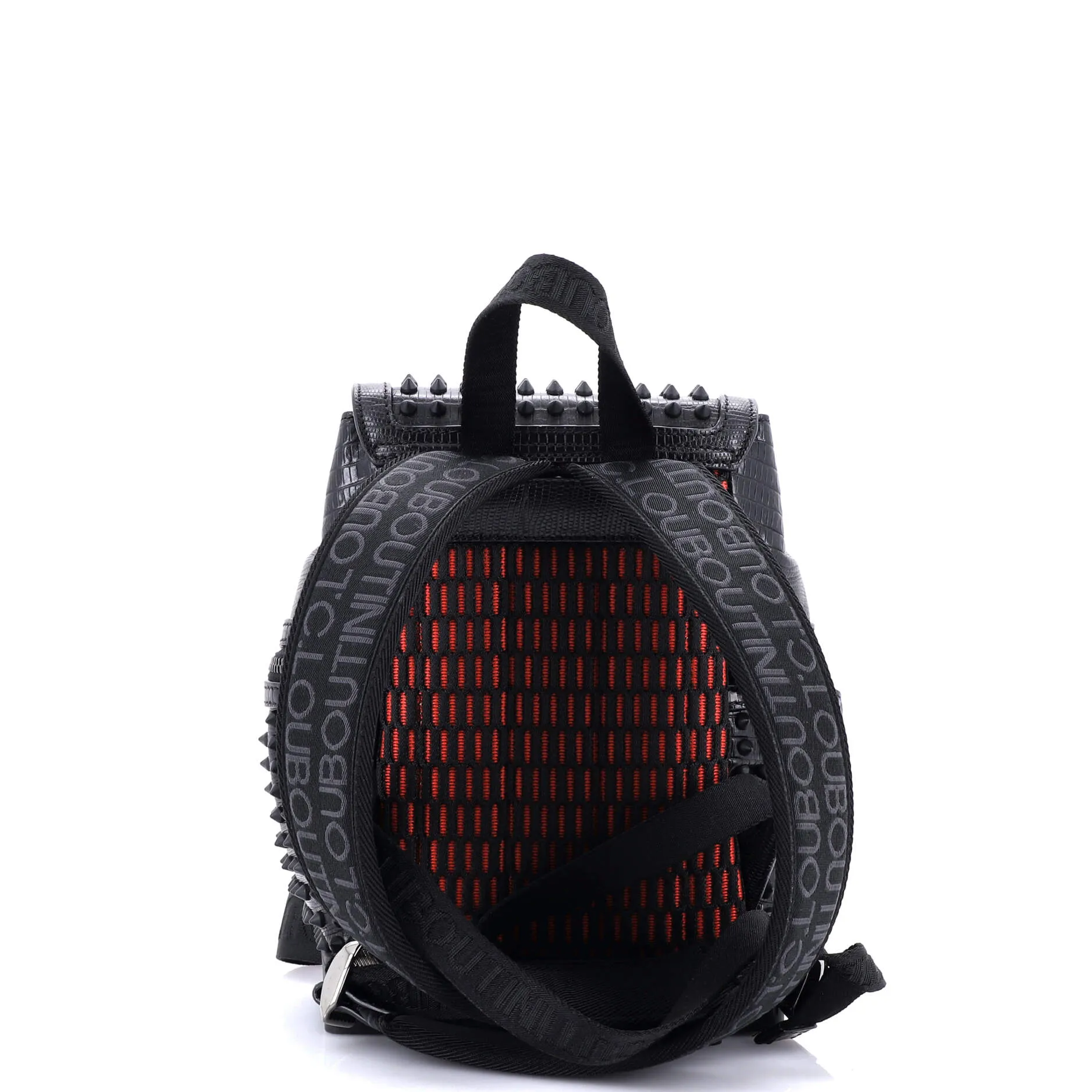 Explorafunk Backpack Crocodile Embossed Spiked Leather Small