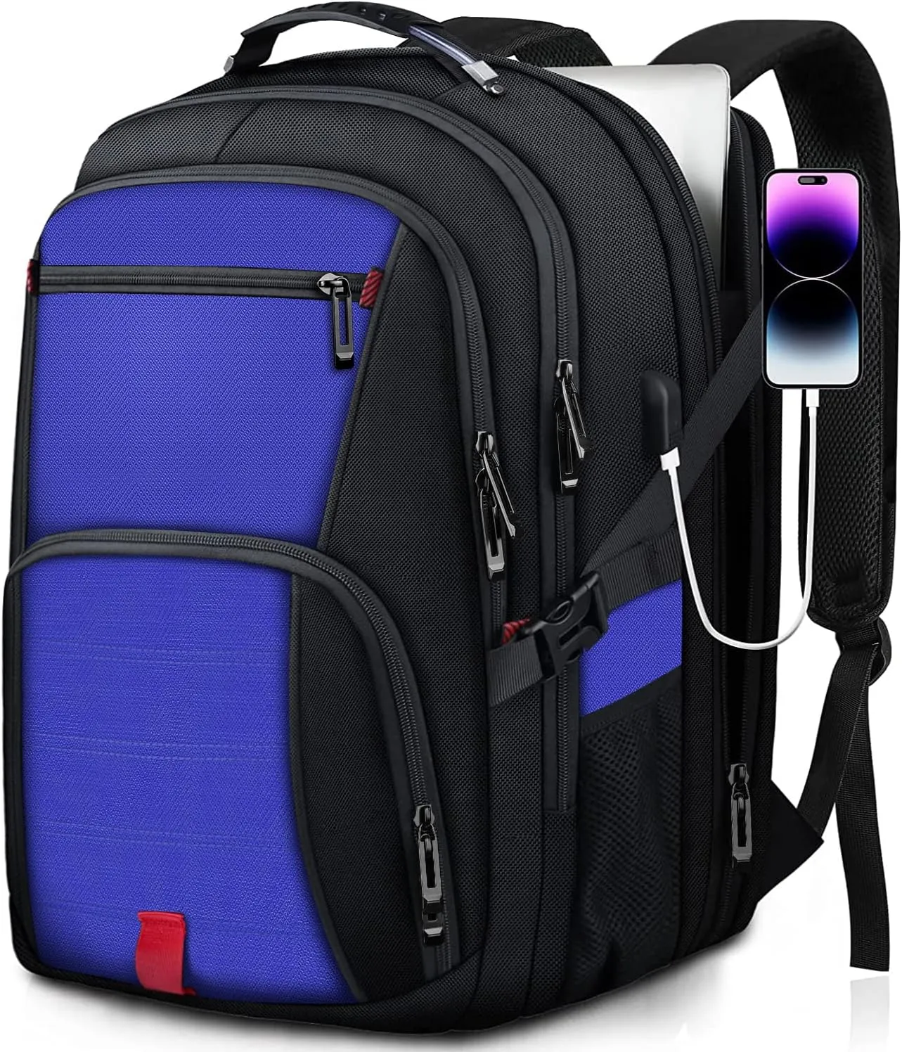 Extra Large Backpack, Travel Backpack, Sturdy TSA Water Resistant 17.3 Inch Backpacks with USB Port, Anti Theft Business Computer Backpacks Gifts for Men Women, Dark Blue