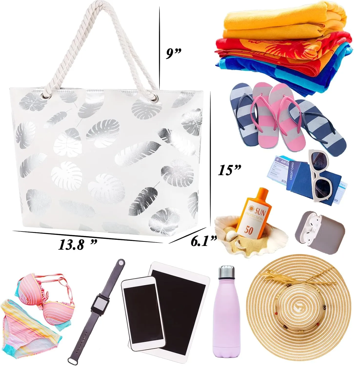 Extra Large Beach Bag Tote Bags Women Oversized XL Waterproof Vacation Canvas Personalized