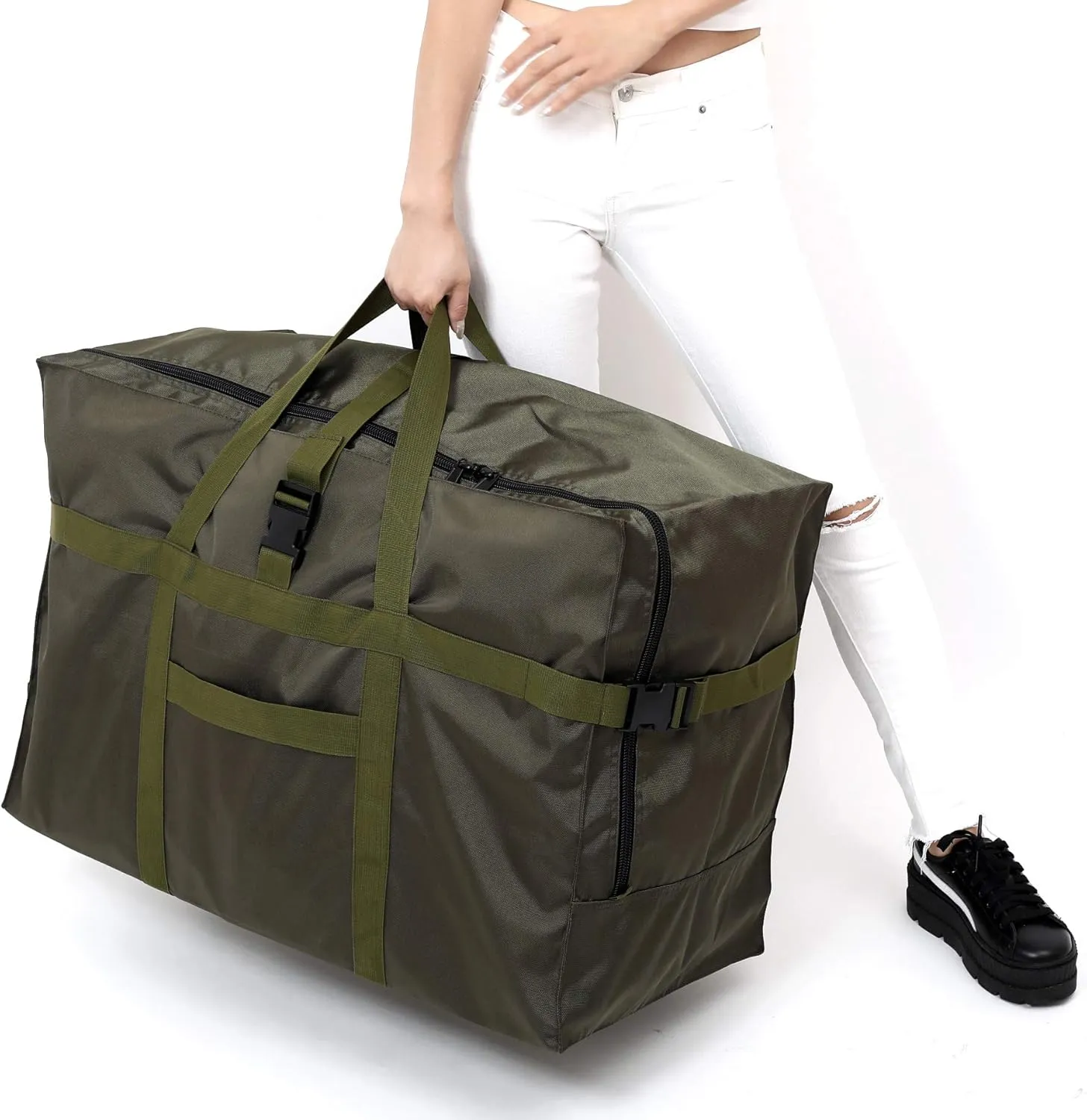 Extra Large Travel Duffel Bag with Trolley Sleeve Weekender Overnight Carry On Checked Luggage Bag Oversized Carry On Checked Luggage Bag Hospital Bag Tote Handbag Bag Anti Theft Travel Tote 28'',120L