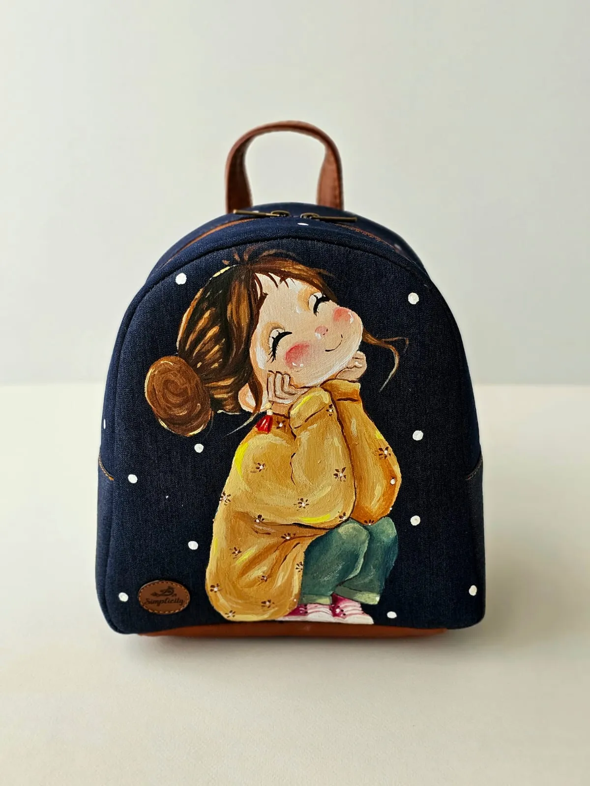 Fabric Mini Backpack Dark Navy