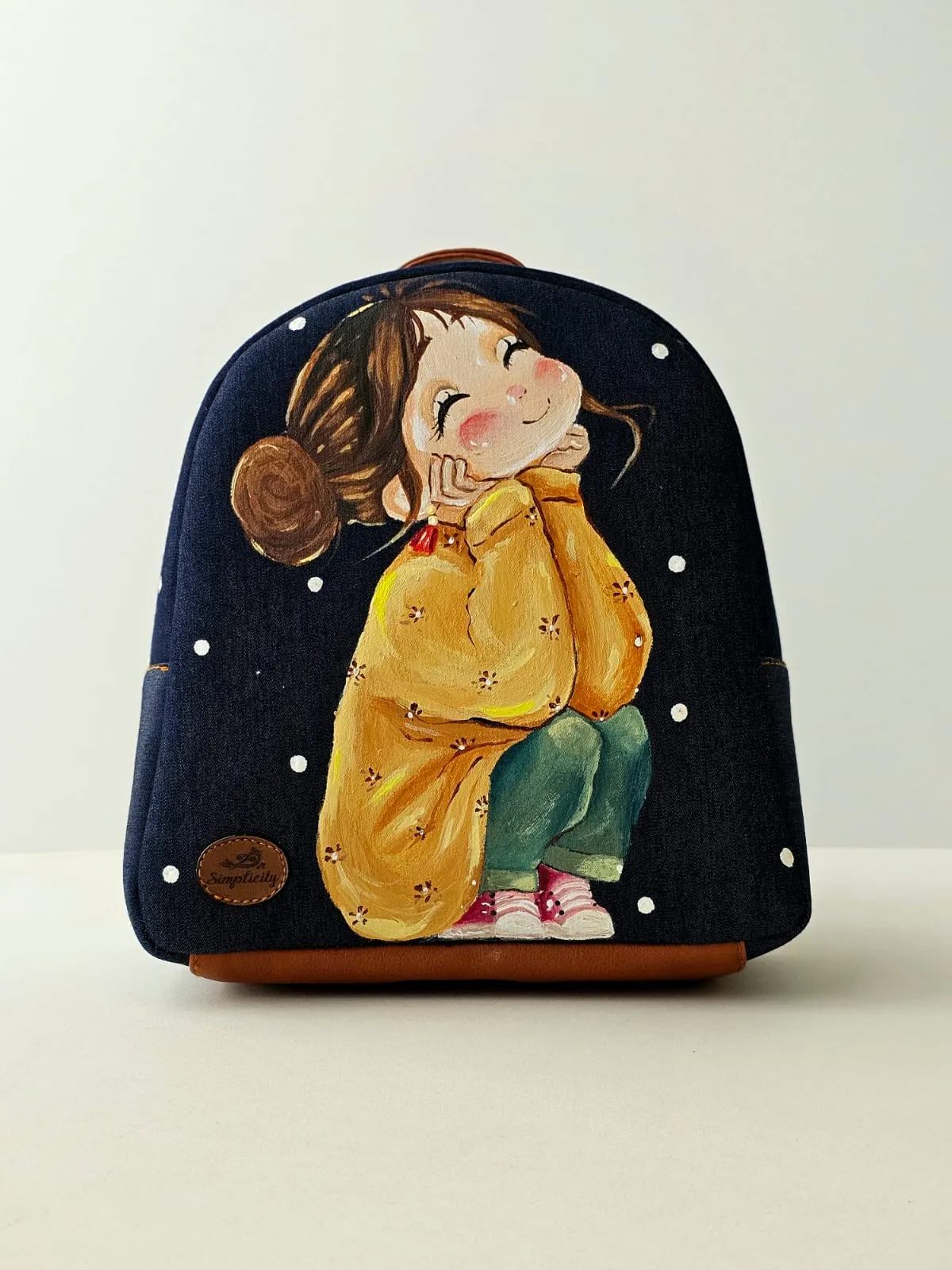 Fabric Mini Backpack Dark Navy