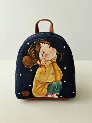 Fabric Mini Backpack Dark Navy