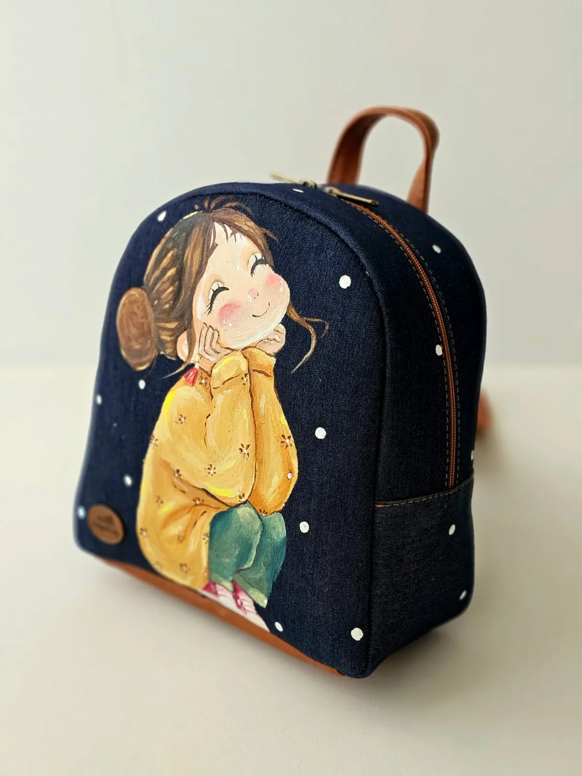 Fabric Mini Backpack Dark Navy