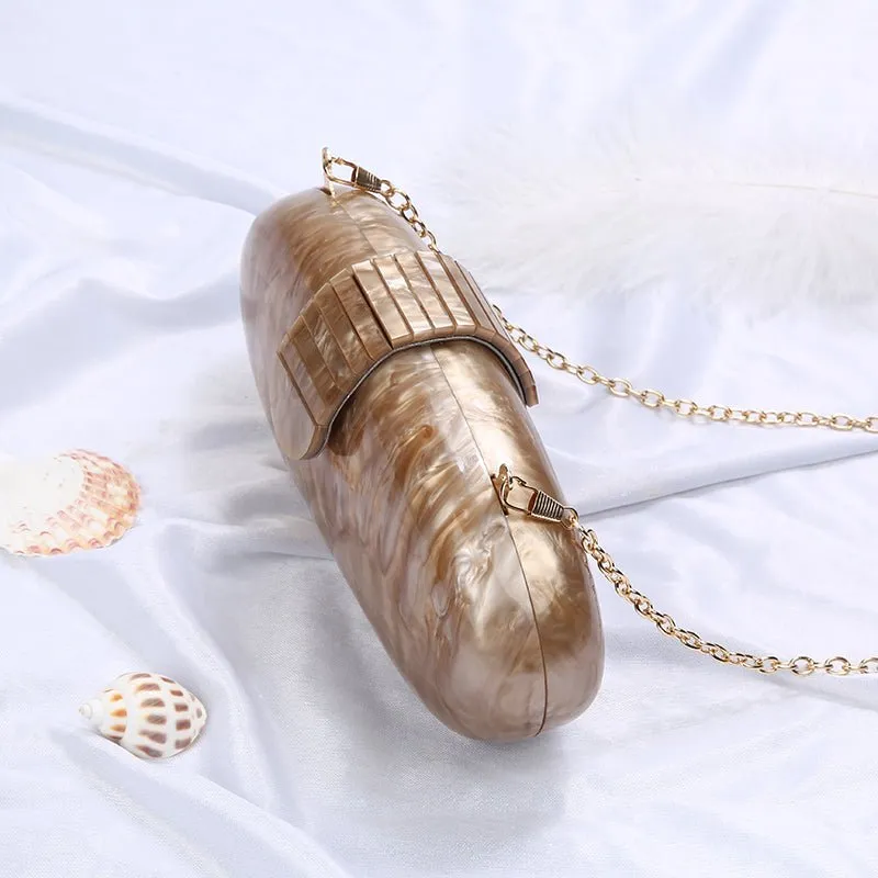Fashion Acrylic Evening Handbags Egg Shape