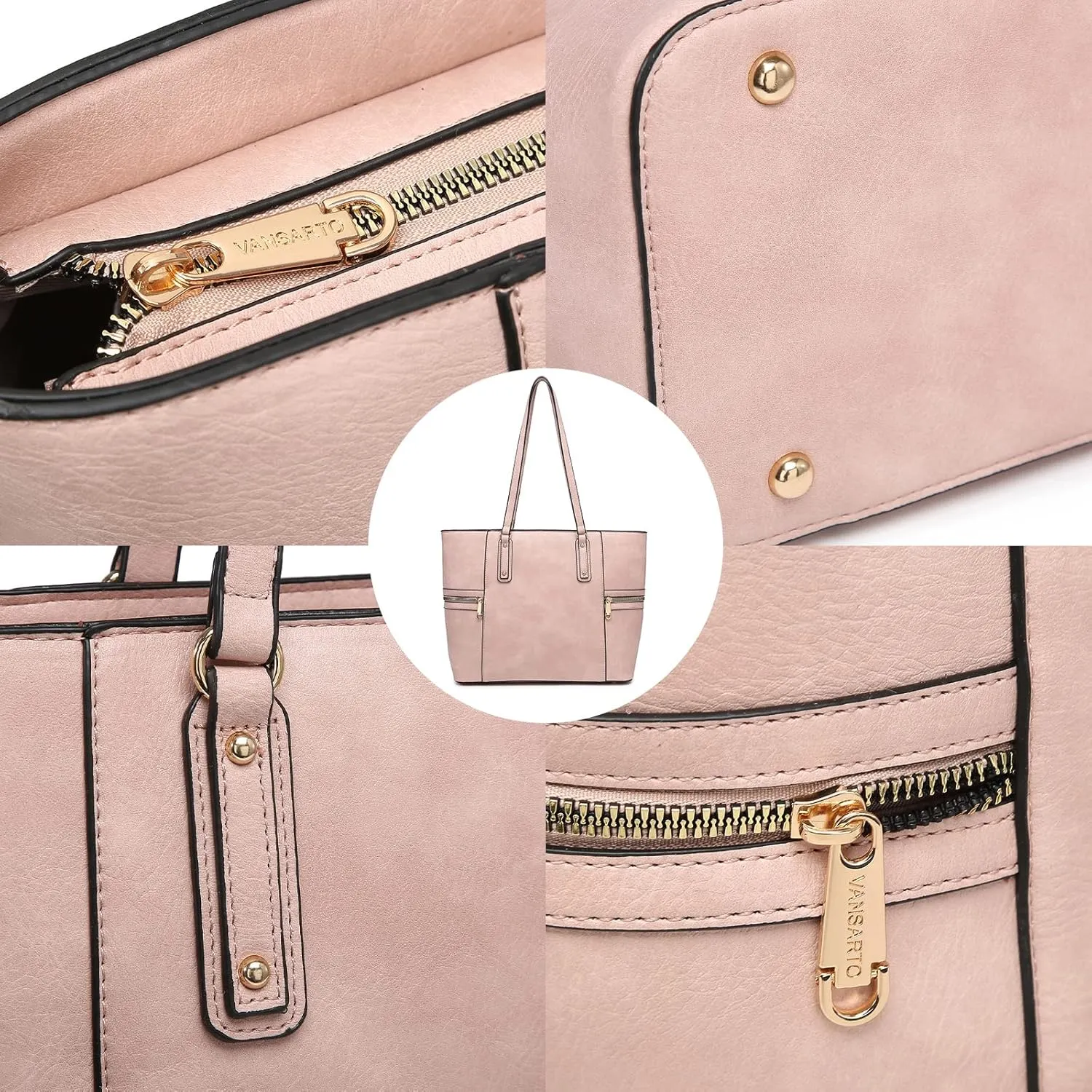 Fashion Handbags and Purses for Women Large Work Tote Bag Top Handle Satchel Shoulder Bag 3pcs Hobo Purse Set