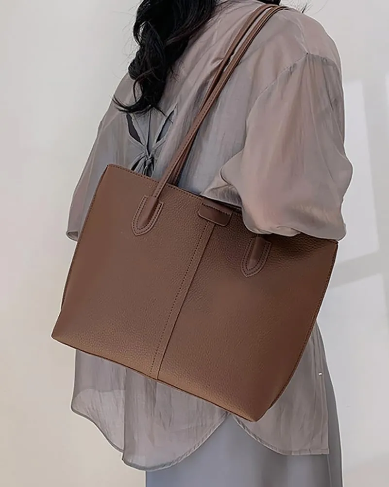 Fashion Tote Bag for Women Large PU Leather Top Handle Satchel Shoulder Purse Oversized Work Handbags