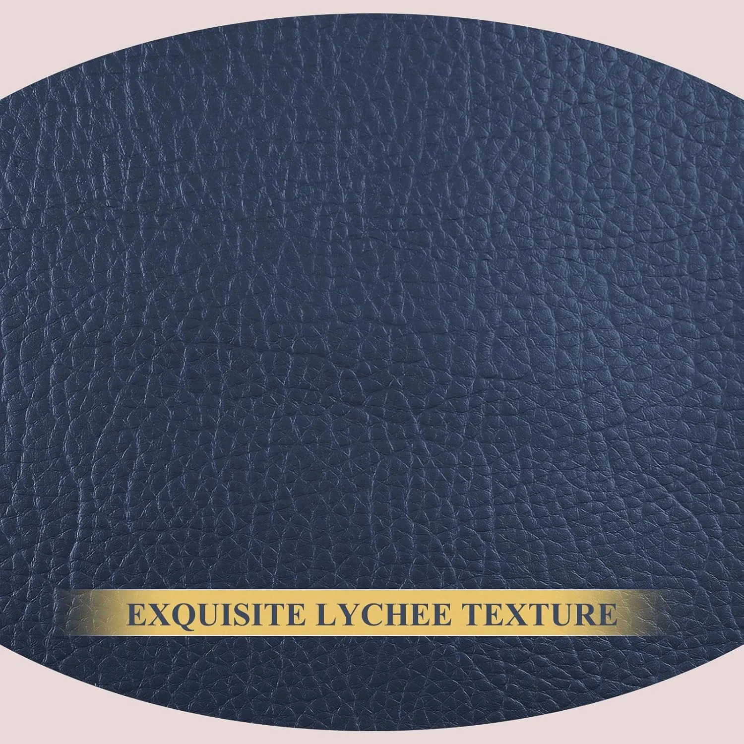 Faux Leather Fabric, 55" Wide Upholstery Fabric by The Yard Marine Vinyl Material Outdoor PU Leather Waterproof Sheets for Crafts Sewings Sofa Wallets Handbag Earrings Bows, 2 Yard Navy Blue