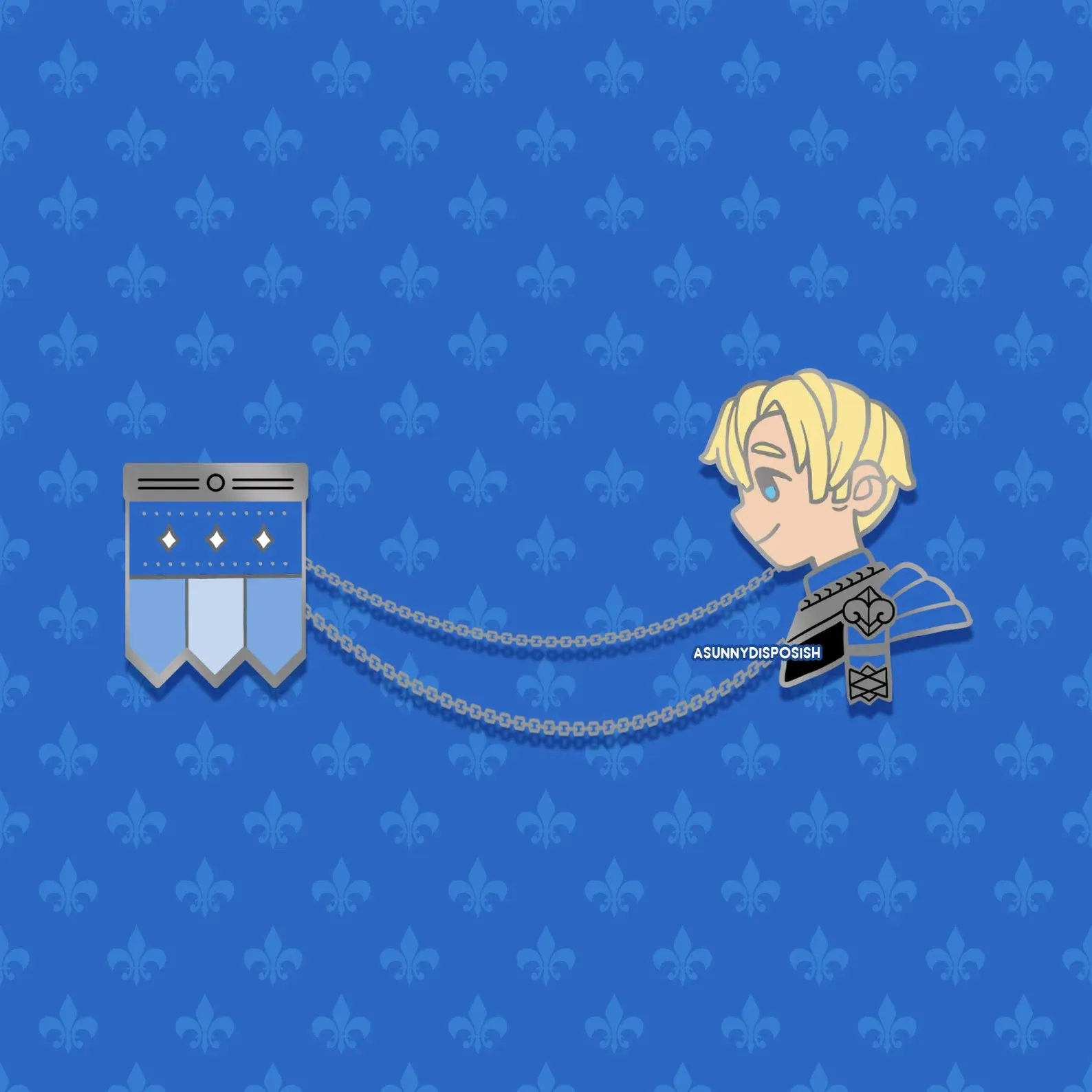 FE3H Blue Lions Dimitri Collar Pin Set