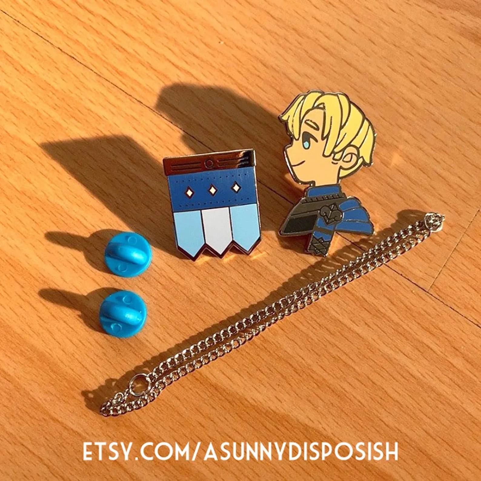 FE3H Blue Lions Dimitri Collar Pin Set