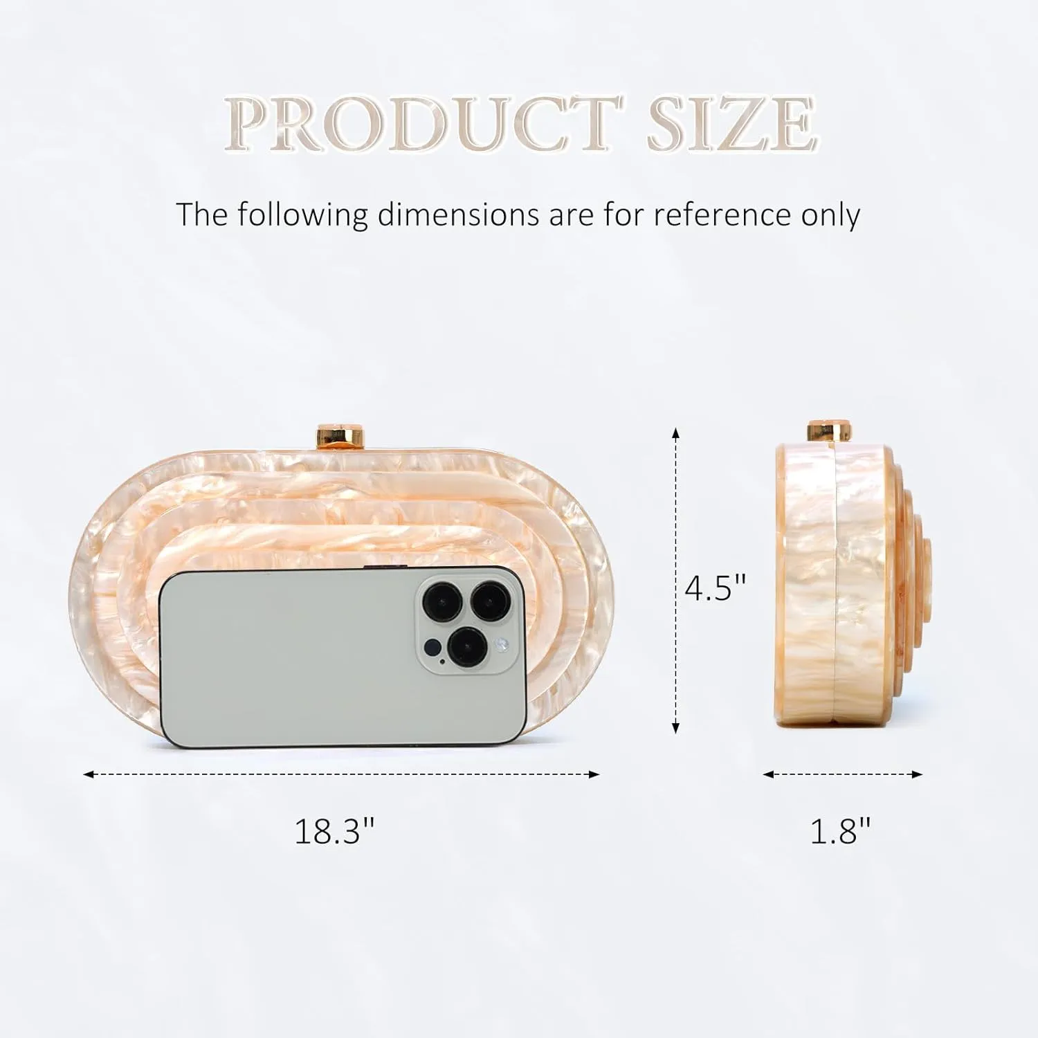 Fecialy Acrylic Evening Clutch Bag for Women Shell Shape Handbags Marbling Purse Formal Party Bridal Wedding Crossbody Bag