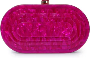 Fecialy Acrylic Evening Clutch Bag for Women Shell Shape Handbags Marbling Purse Formal Party Bridal Wedding Crossbody Bag