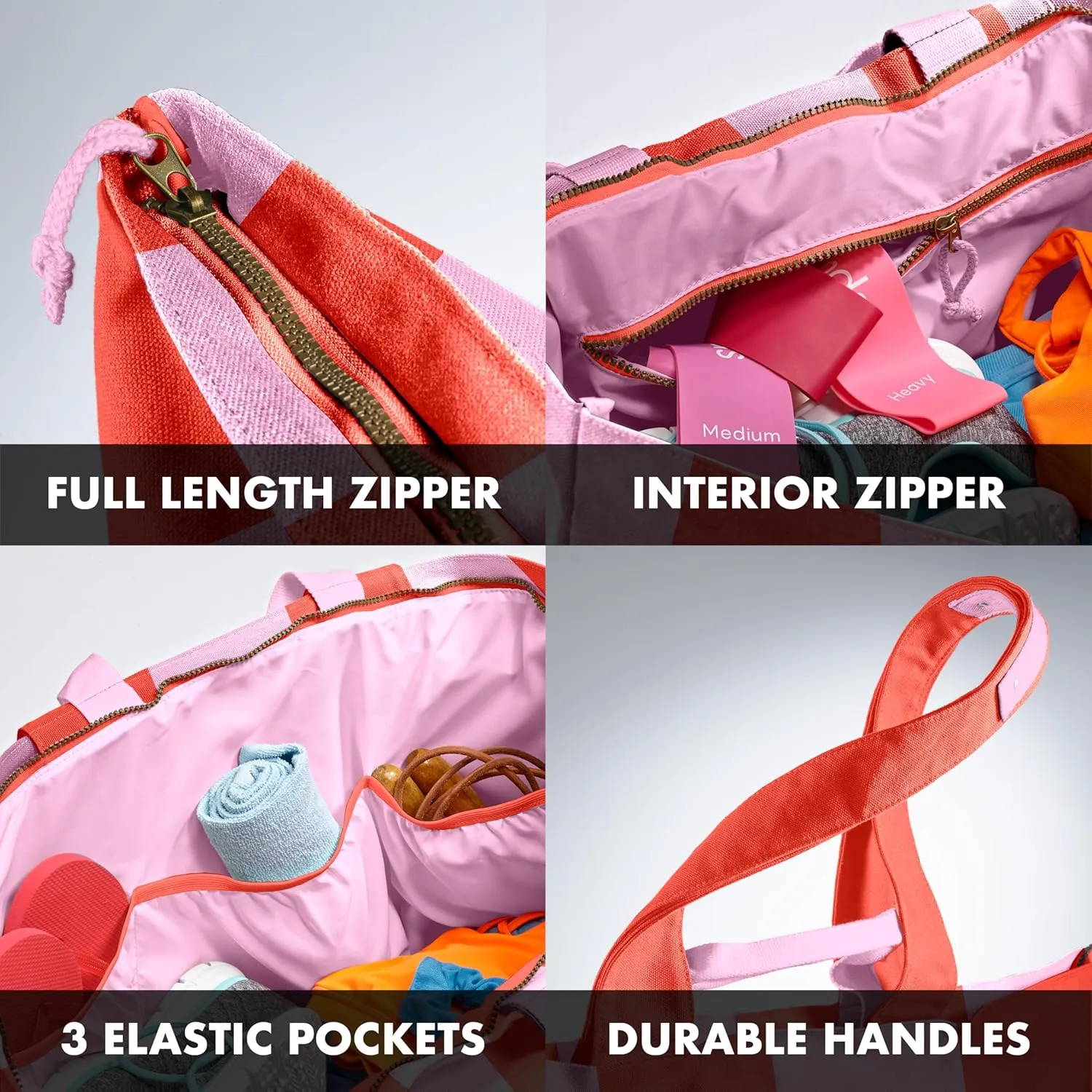 Fit & Fresh Large Beach Bag for Women - Extra Large Travel Tote With Pockets