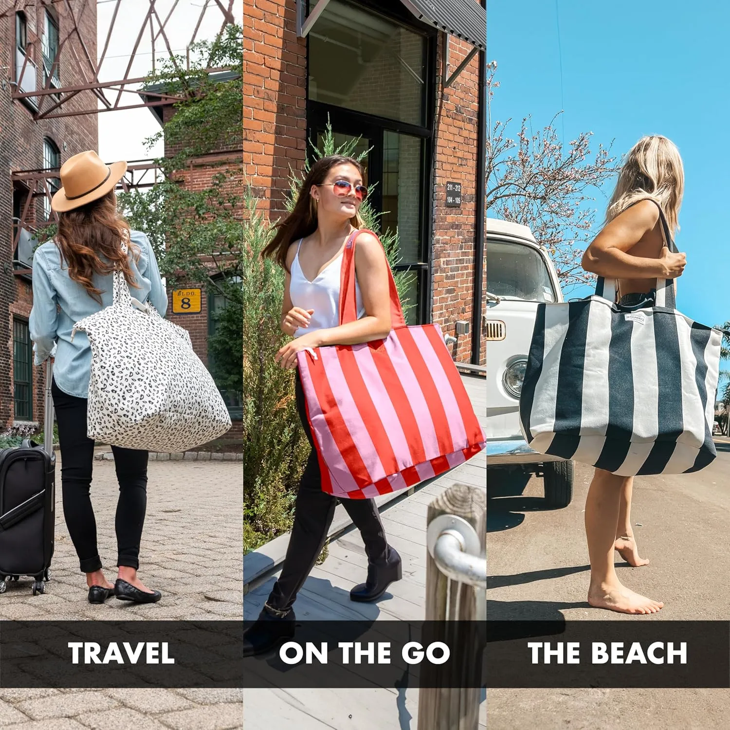 Fit & Fresh Large Beach Bag for Women - Extra Large Travel Tote With Pockets
