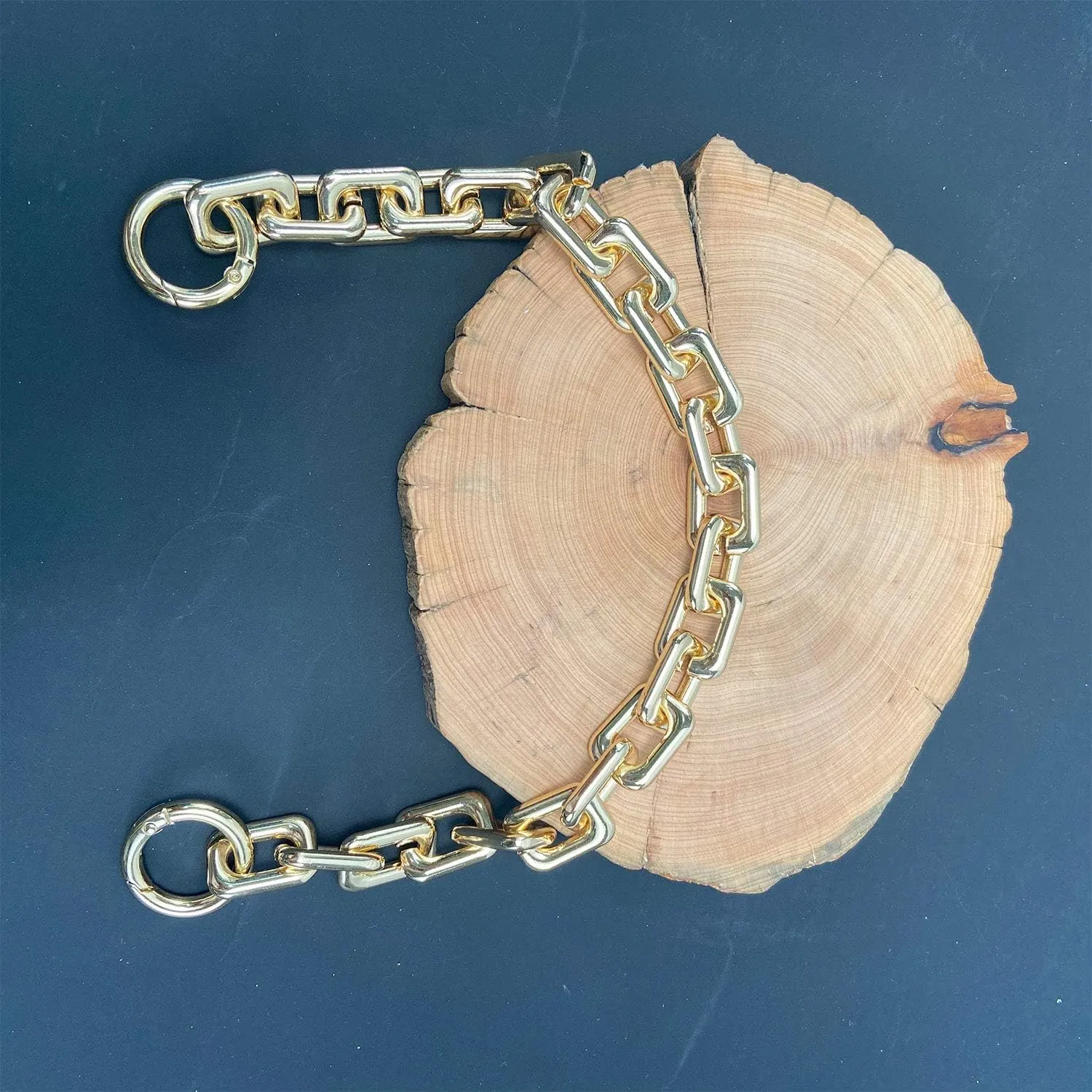 Flat Chain Strap Gold Handbag Chains Accessories Purse Clutches Handles Wrist Replacement Straps with Metal Buckles