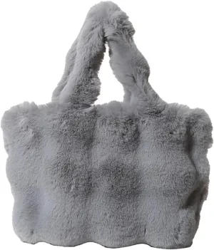 Fluffy Large Tote Bag for Women Soft Fuzzy Handbag Plush Shoulder Bag Faux Fur Bag Furry Top Handle Purse