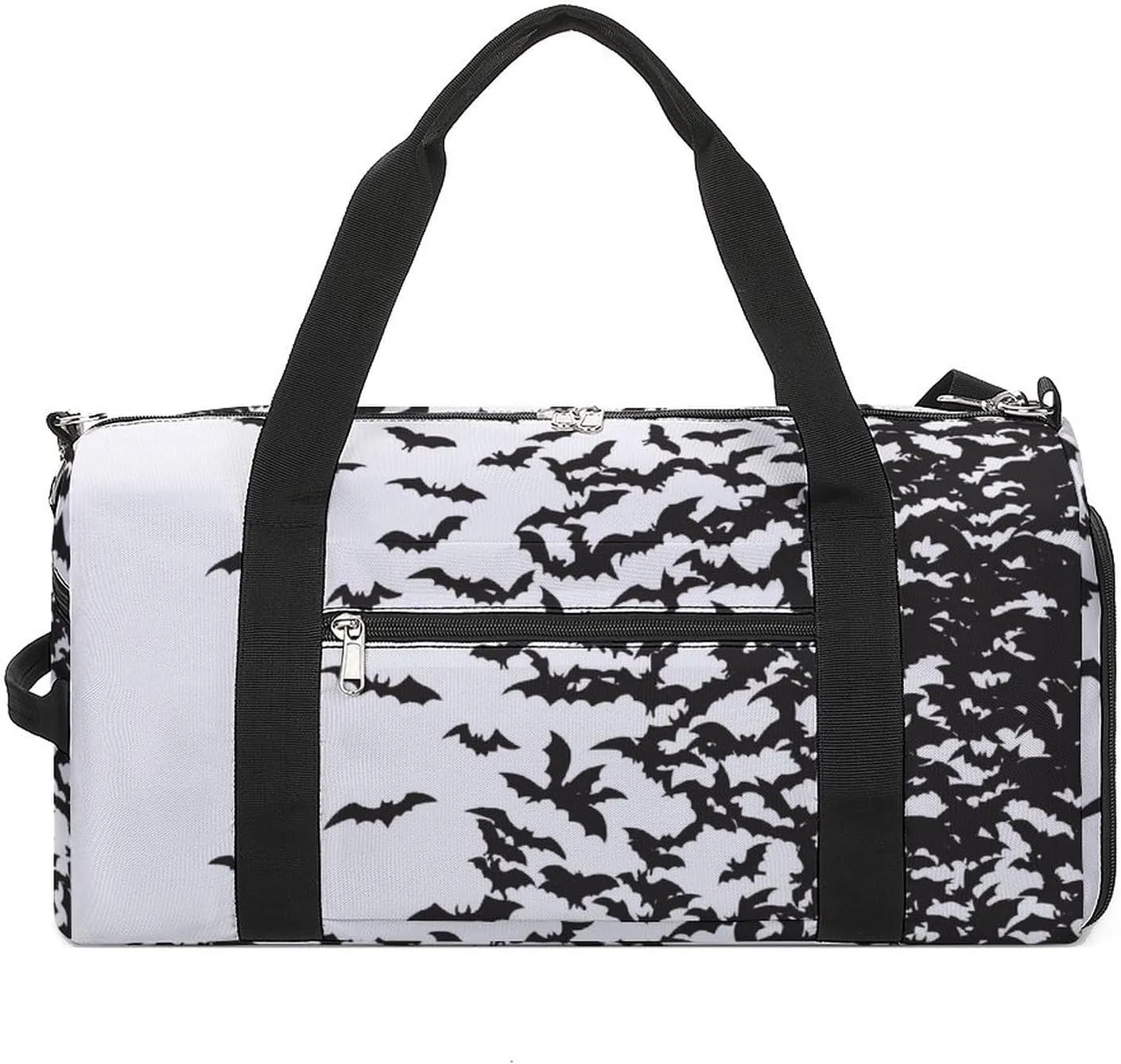 Flying-bats-flock Pattern Sports Tote Gym Bag for Women Men, Overnight Bag with Shoe Compartment Water Resistant
