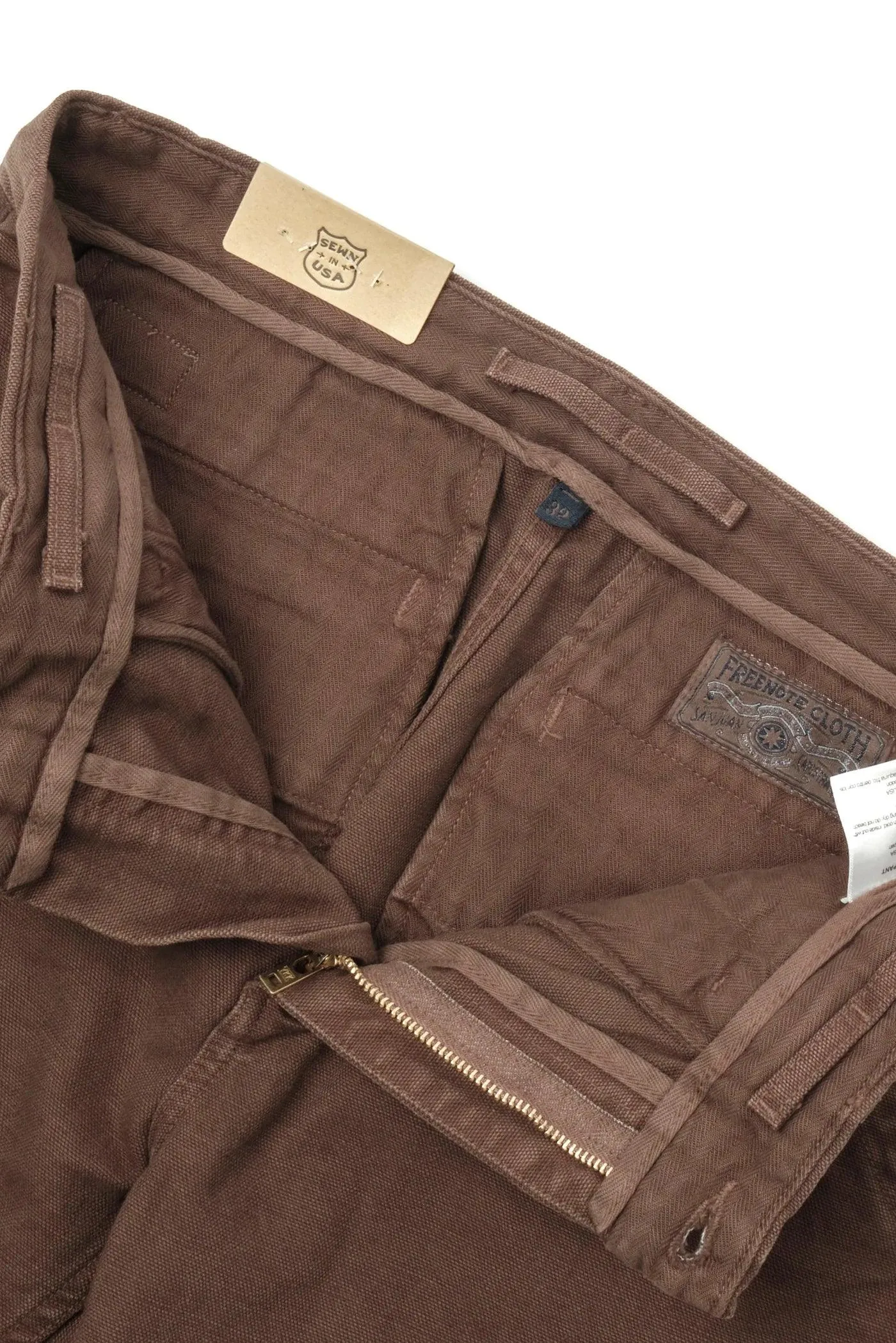Freenote Cloth Workers Chino 14oz Slub Slim Fit - Bark