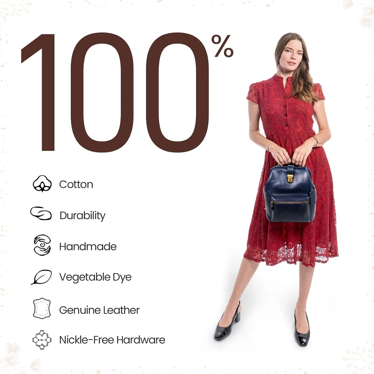 Genuine Leather Backpack Purse for Women Casual Daypack Small Business Casual Fashion Backpack for Women(Navy)