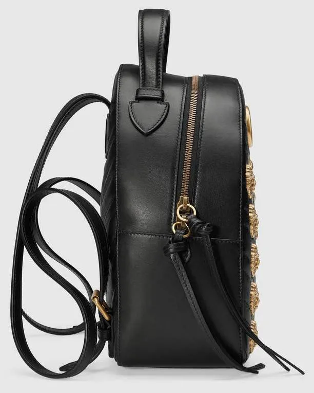 GG Marmont Animal Studs Leather Backpack