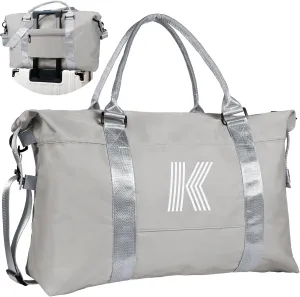 Gifts for 11 12 13 14 15 16 17 18 Year Old Girls, Initial Travel Duffel Bag, Kids Easter Gift, Personalized Weekender Bag, Monogram Overnight Bag, Gift for Friend Sister (Letter K)