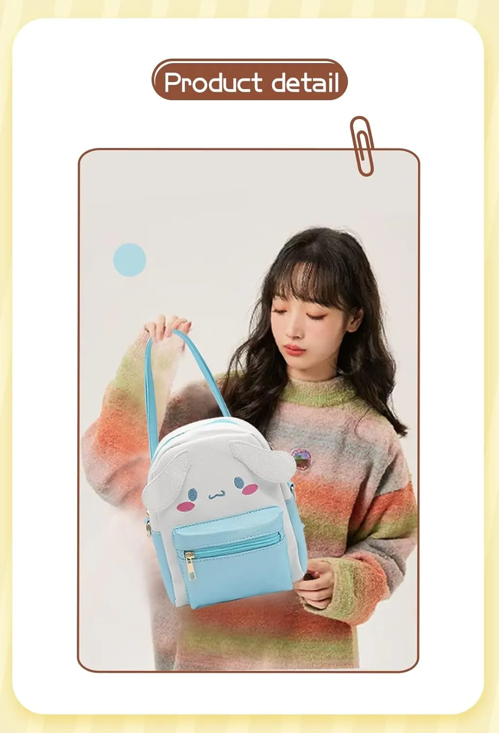 Girls Anime Kawaii Mini Backpack   Keychain Anime Cosplay Back Pack Cute Doll Handbag Shoulder Bag(Pink)
