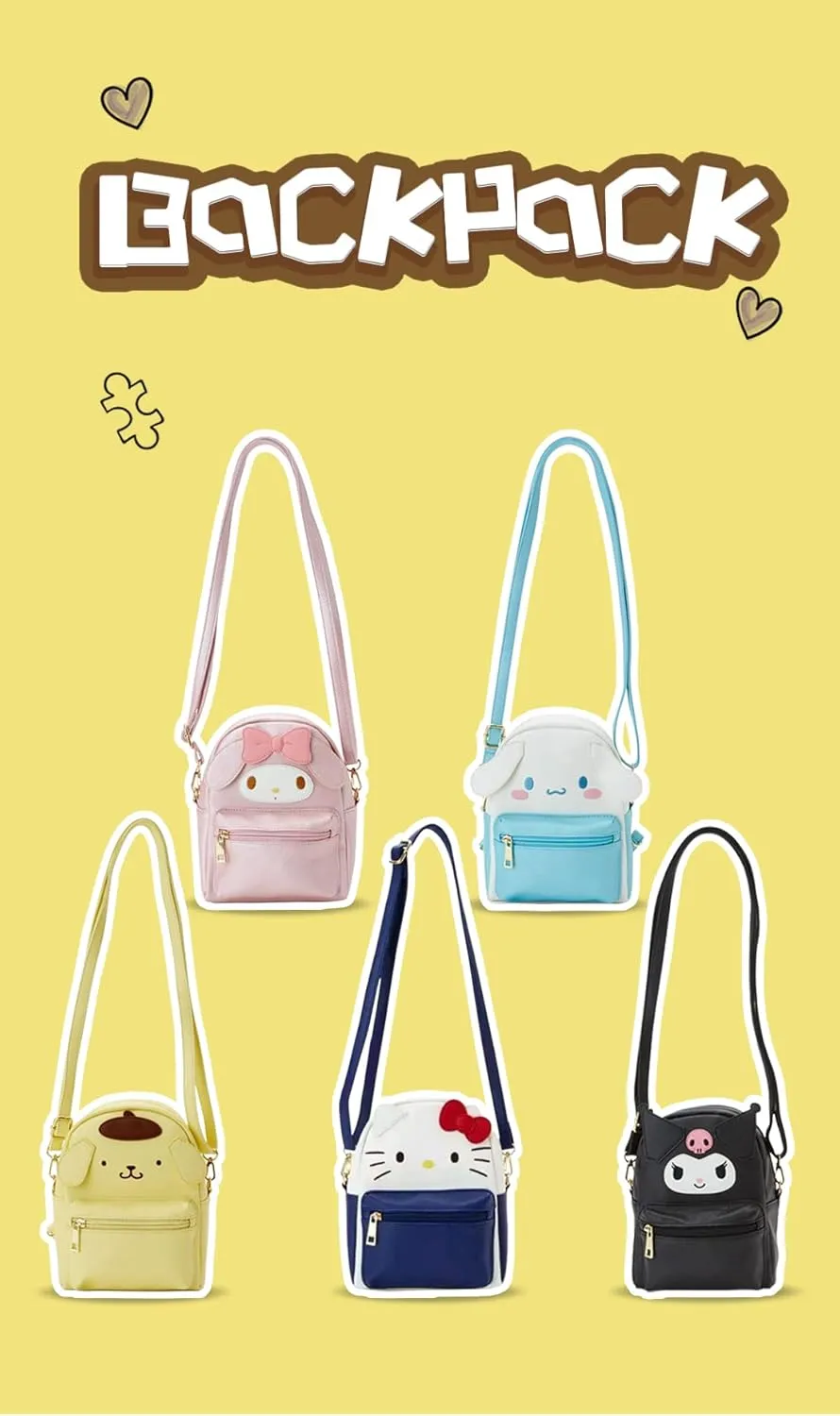 Girls Anime Kawaii Mini Backpack   Keychain Anime Cosplay Back Pack Cute Doll Handbag Shoulder Bag(Pink)