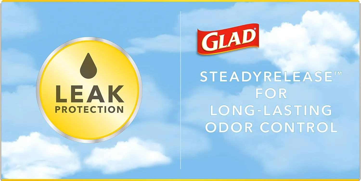 Glad ForceFlex Drawstring Trash Bags, 13 Gallon, Fresh Clean, 80 Count (Package May Vary)