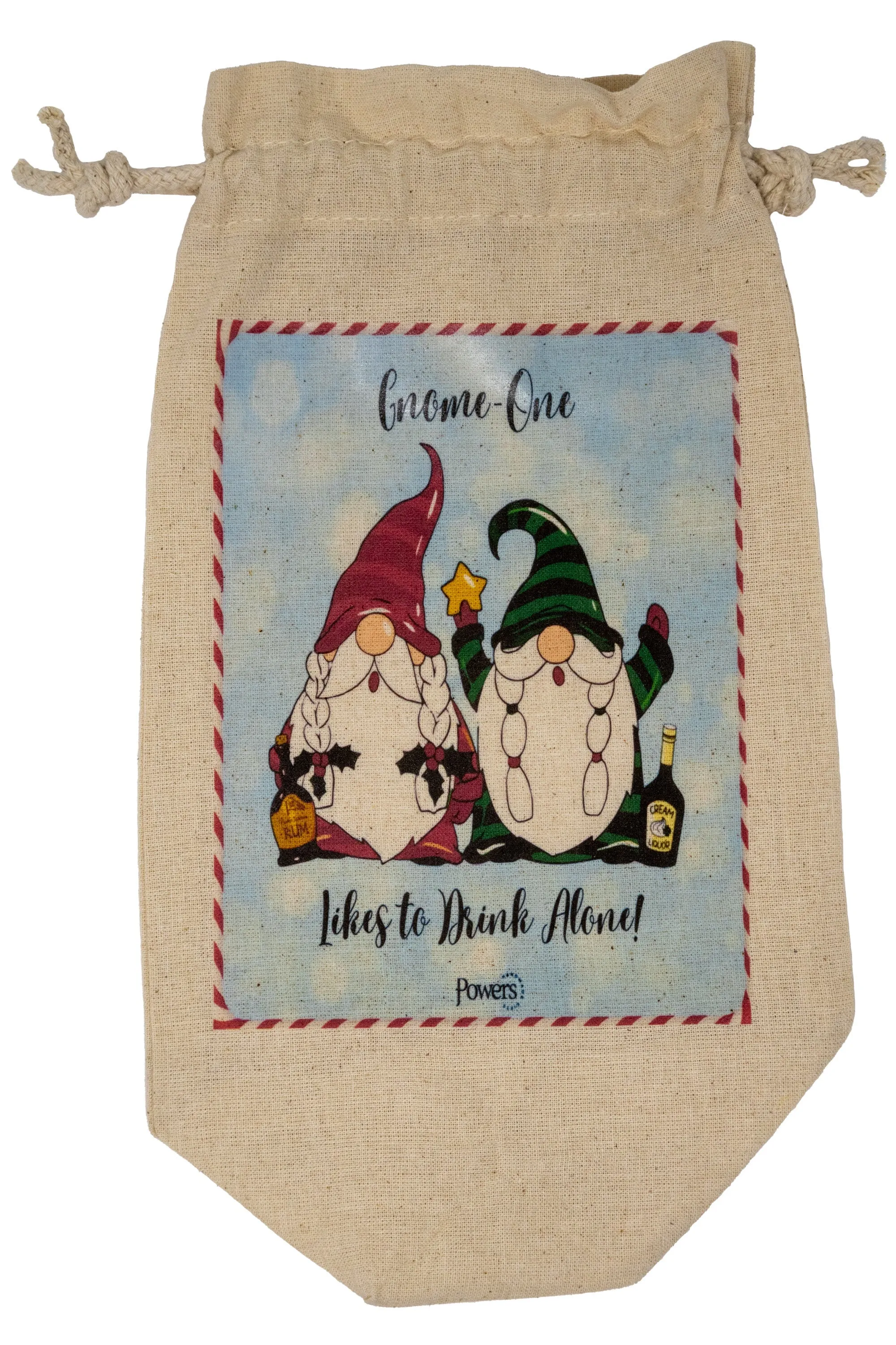 Gnome-one Likes to Drink Alone Funny Liquor, Whiskey, Wine Gift Bag