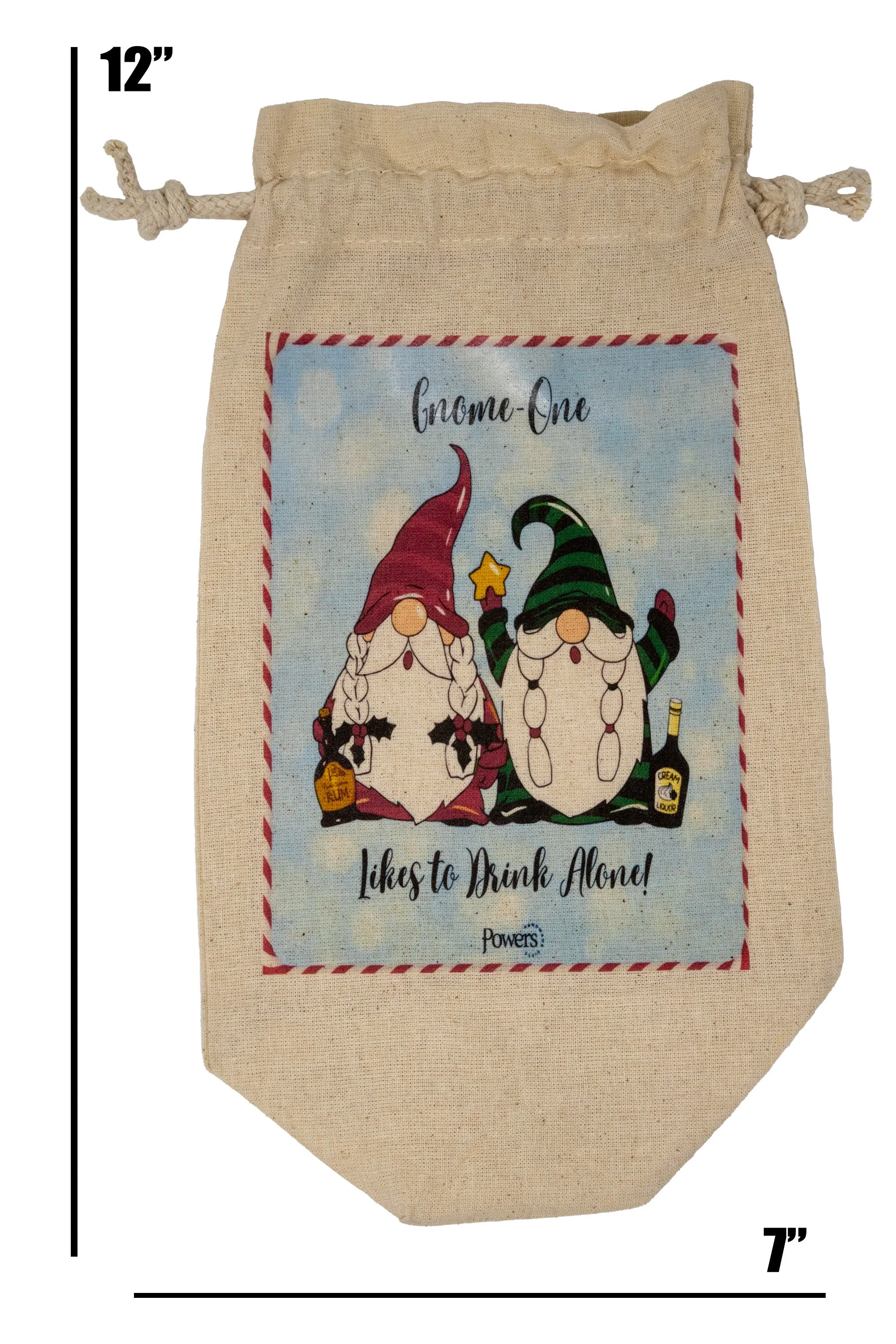 Gnome-one Likes to Drink Alone Funny Liquor, Whiskey, Wine Gift Bag