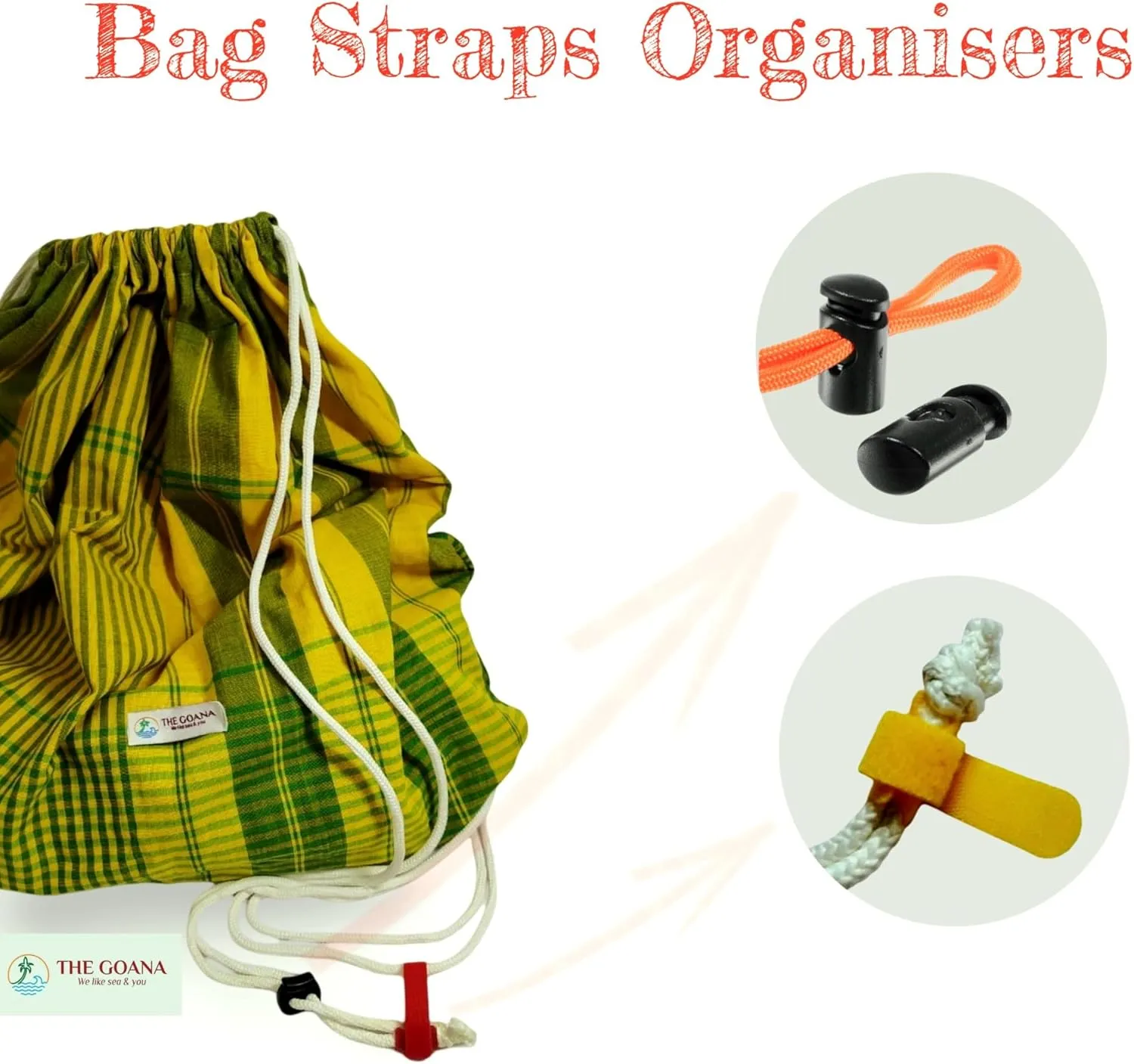 GOANA Beach Towel convert to Tote Bag or Backpack large size 72"×35"adjustable straps with Organizer 100% Organic Cotton handloom lightweight Quick Dry Absorbent Travel Picnic (Mustard Yellow & Green)