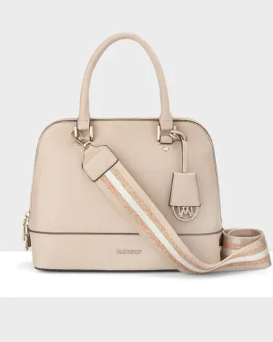 Grace Medium Dome Satchel Bag   Metallic Stripe Bag Strap