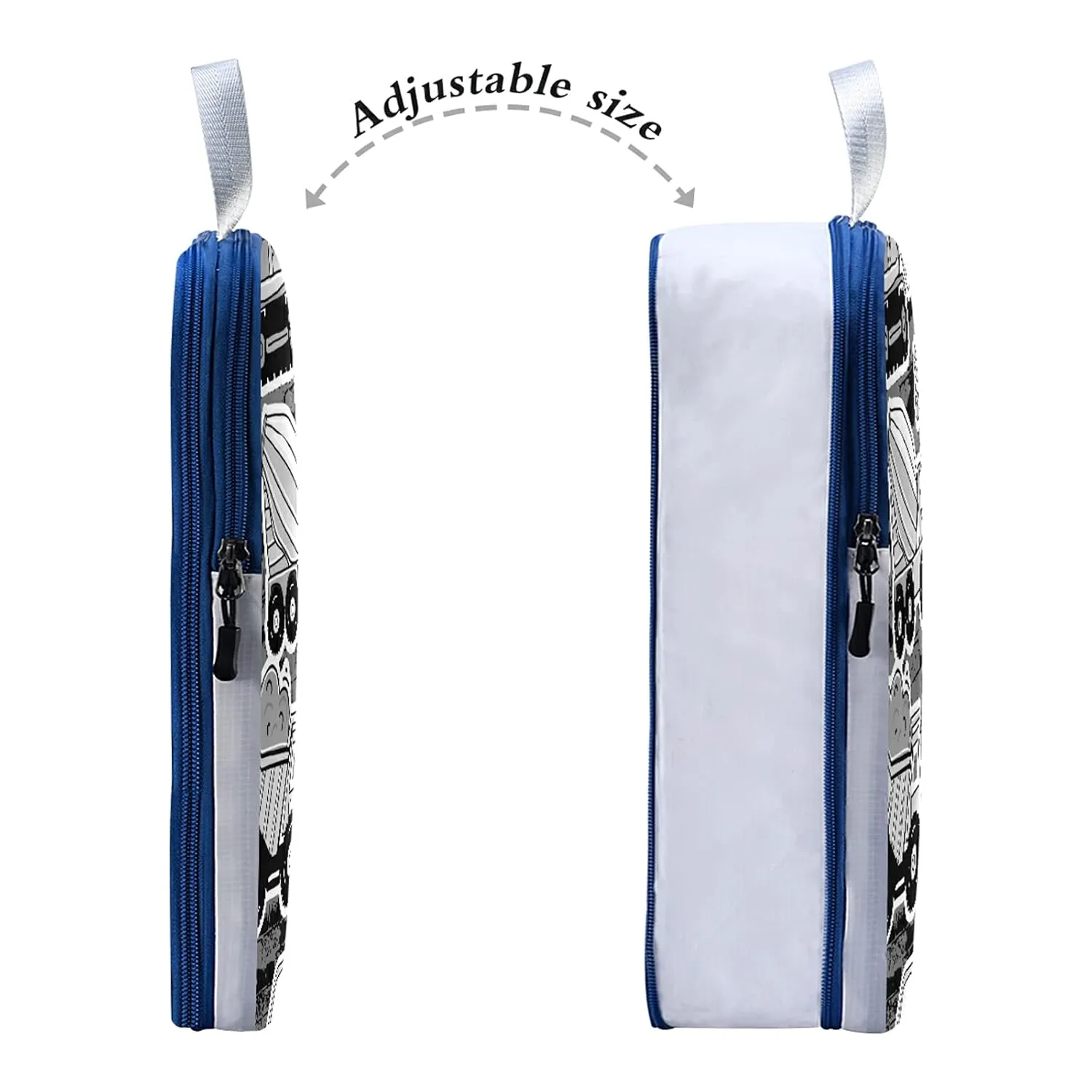 Grey Construction Machinery with Truck Crane and Bulldozer on Grey 3 Set Packing Cubes, Waterproof Check Oxford cloth Organizers, Travel Packing Toiletry Storage Bag