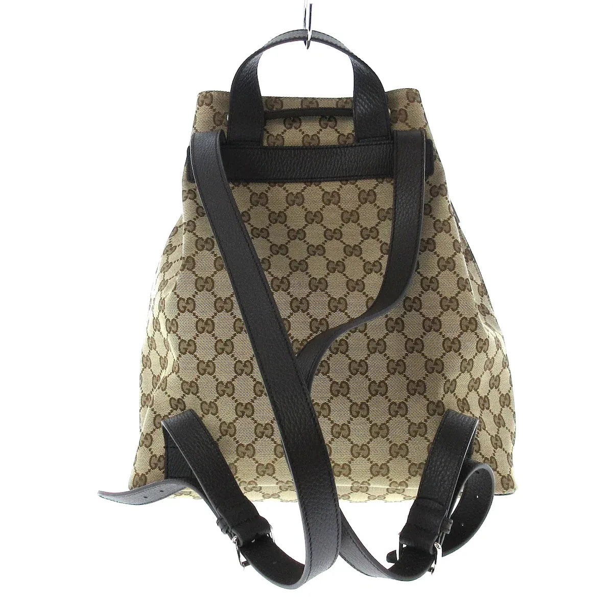 GUCCI - GG Backpack Beige Dark Brown Jacquard Leather