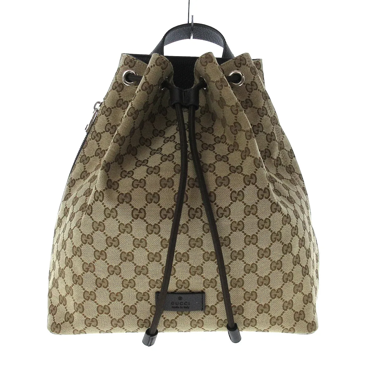 GUCCI - GG Backpack Beige Dark Brown Jacquard Leather