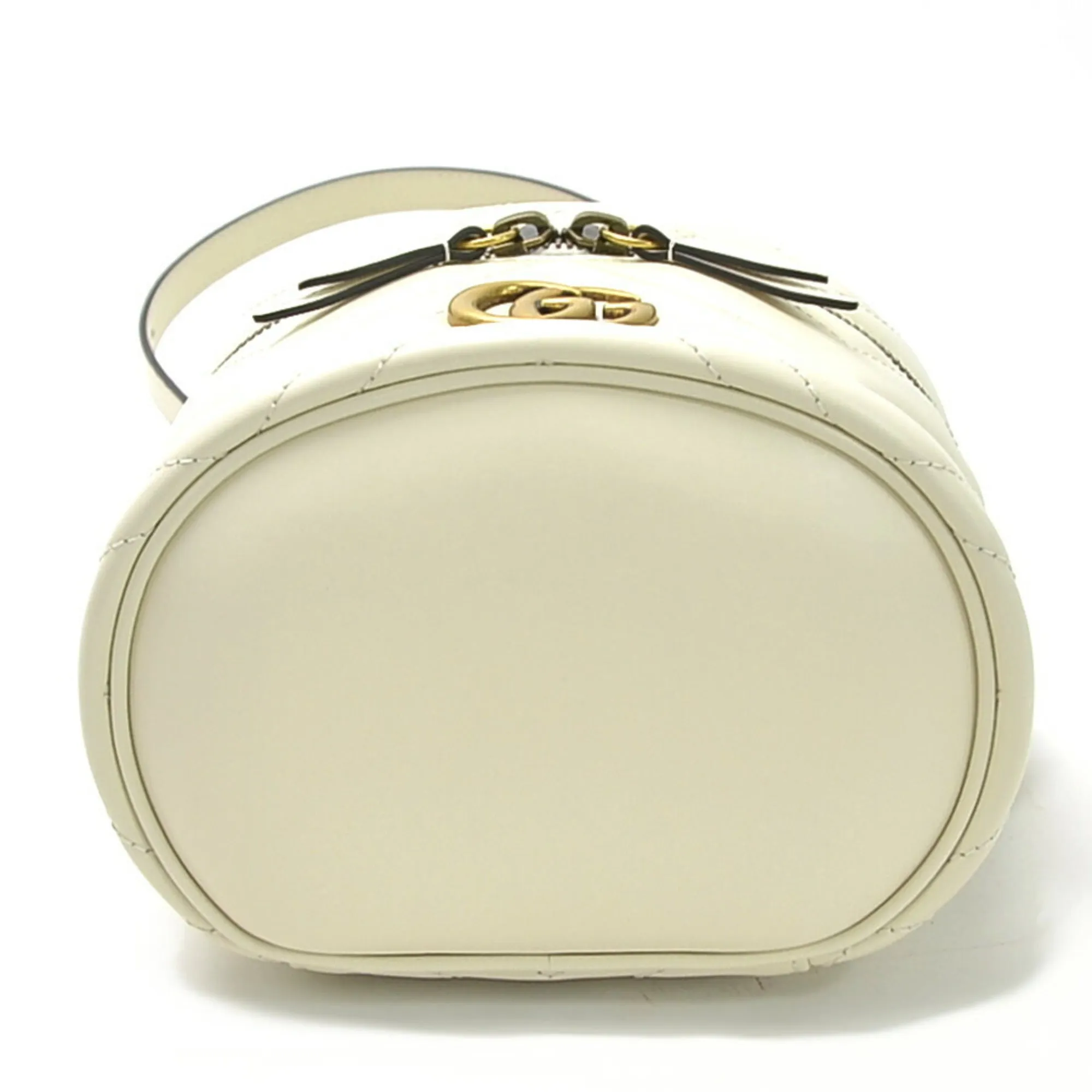 Gucci Handbag Backpack GG Marmont Quilted Leather Mini Bianco Calf Ladies 598594