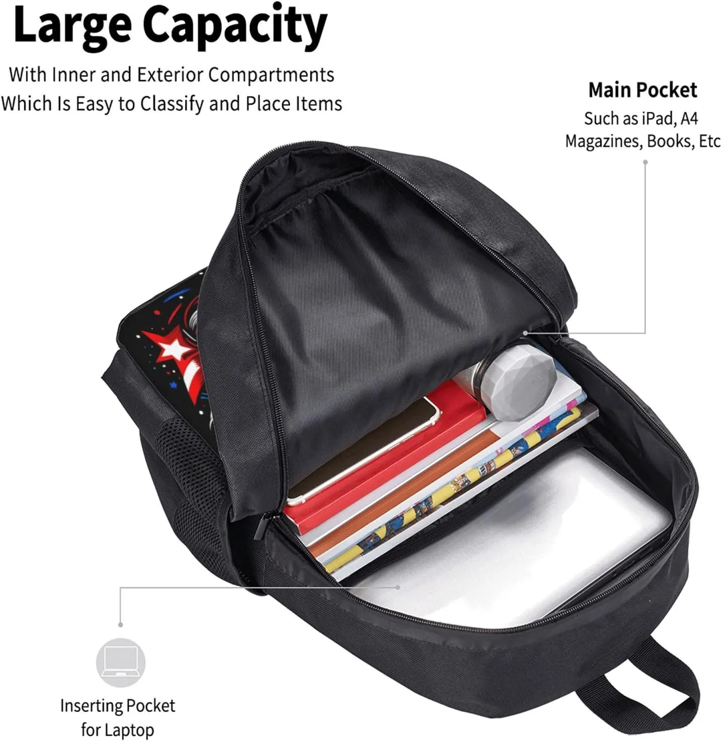 Haiti Flag Day Haitian Pride Casual Backpack Large Capacity Backpacks 15 Inch Laptop Back Pack Travel Rucksack Daypack Commuter Bags with Adjustable Strap for Camping