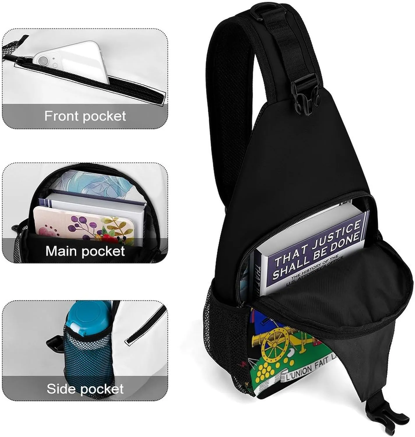 Haiti Flag Sling Bag Mens Womans Crossbody Backpack Chest Daypack Casual Backpack Shoulder Bag Running Daypack Sports Backpacks