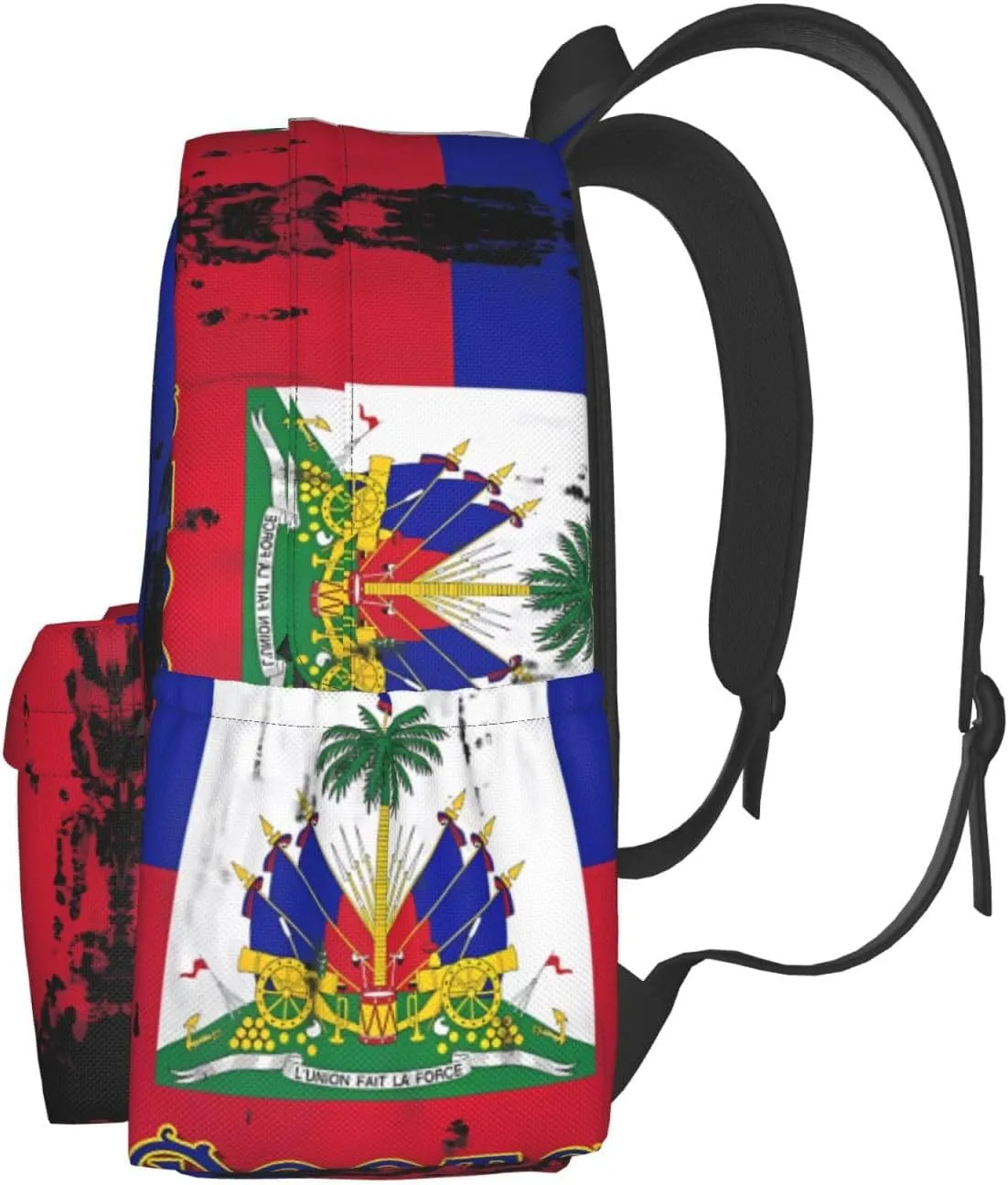 Haitian Roots Haiti Flag Large Travel Backpack Casual Backpacks Laptop Daypack Working Rucksack Lightweight Back Pack Sports Bag with Adjustable Shoulder Strap