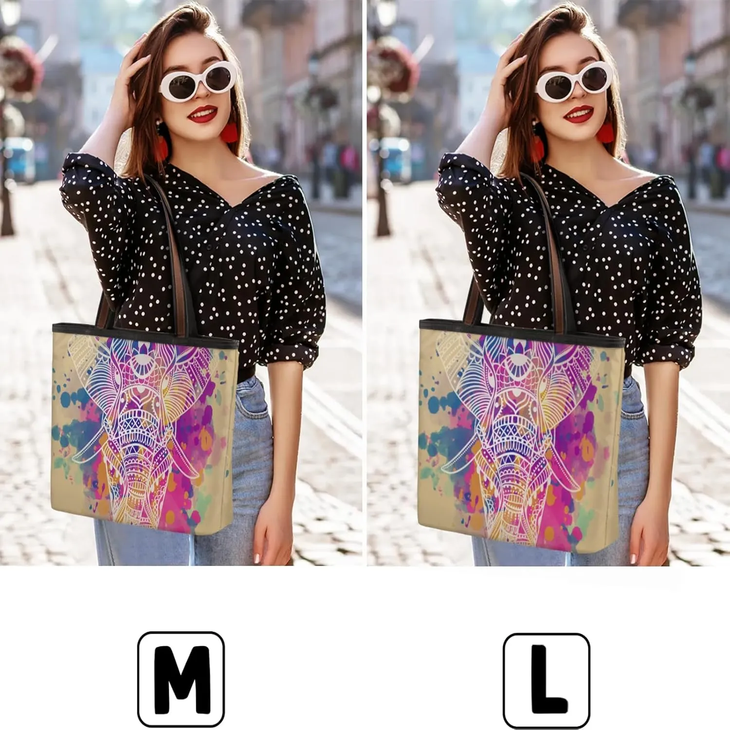 Hand-drawn Elephant Animal Tote Bag for Women Womens Handbags Tote Bag for Work Shopping Travel Beach