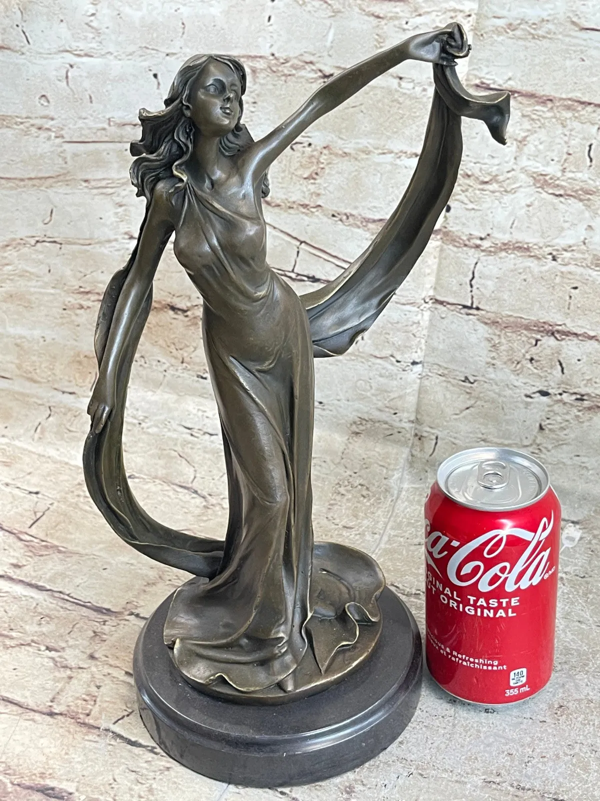 Handcrafted Collectible By Lost Wax Method Beautiful Maiden Bronze Sculpture